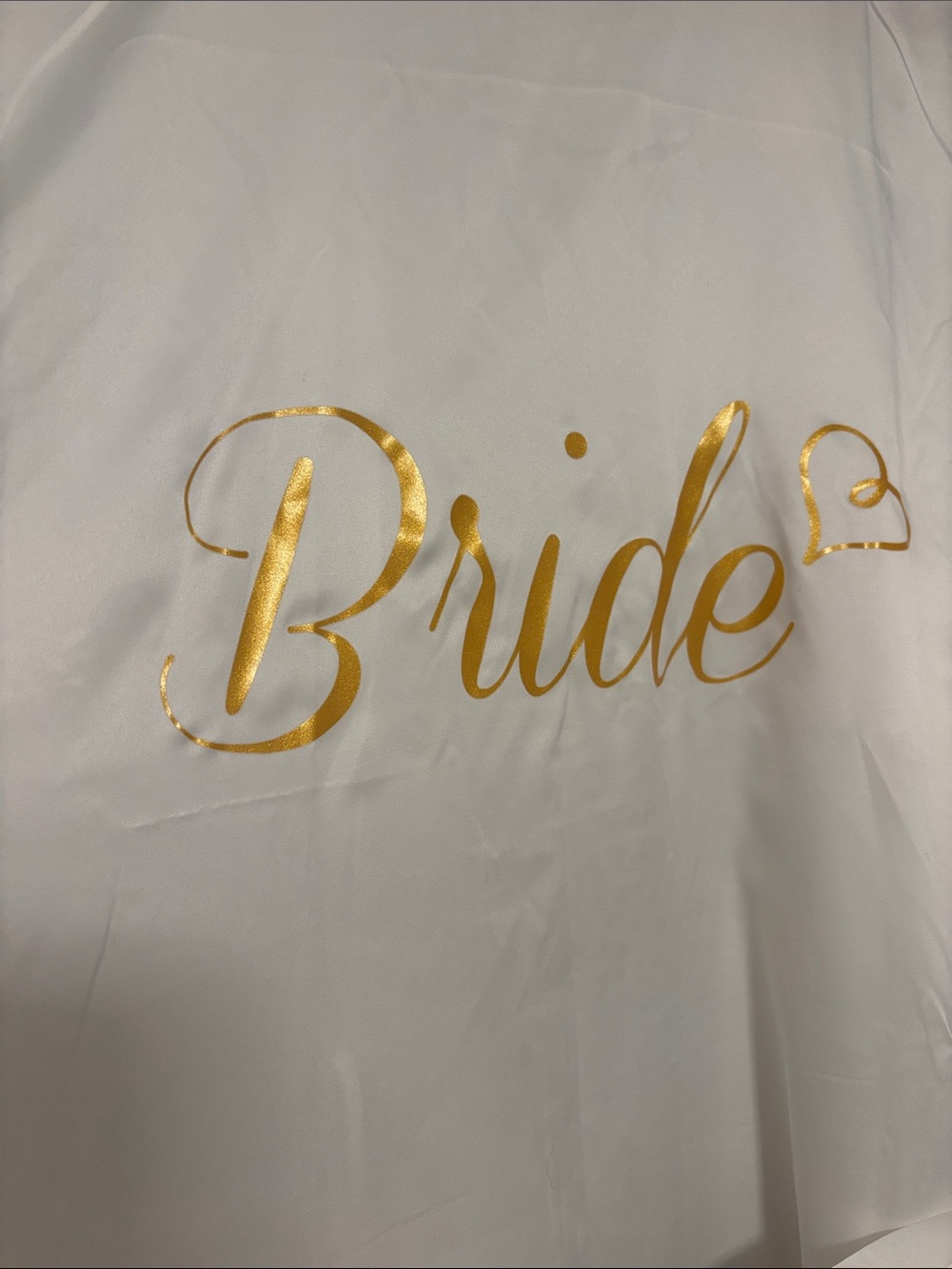 Bride Satin Robe with Gold Script - Picture 4 of 8